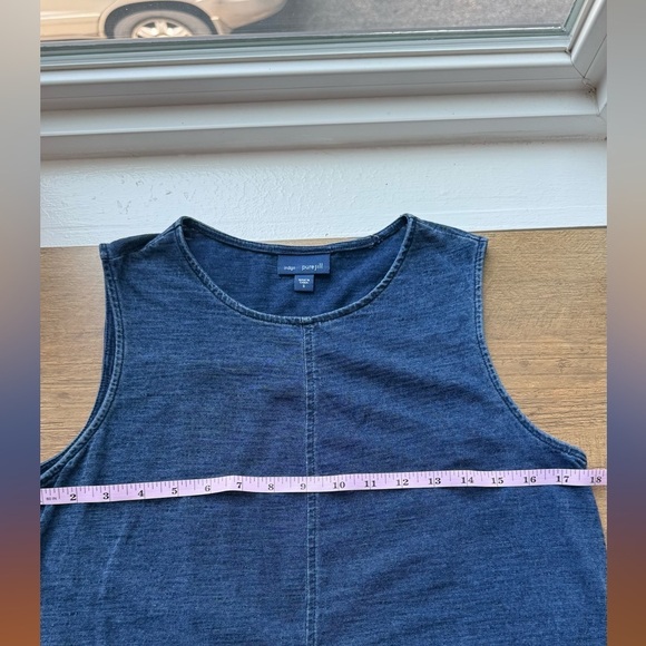 J.Jill Pure Jill Women's Indigo Blue 100% Cotton Sleeveless Tunic Top S - Picture 3 of 6